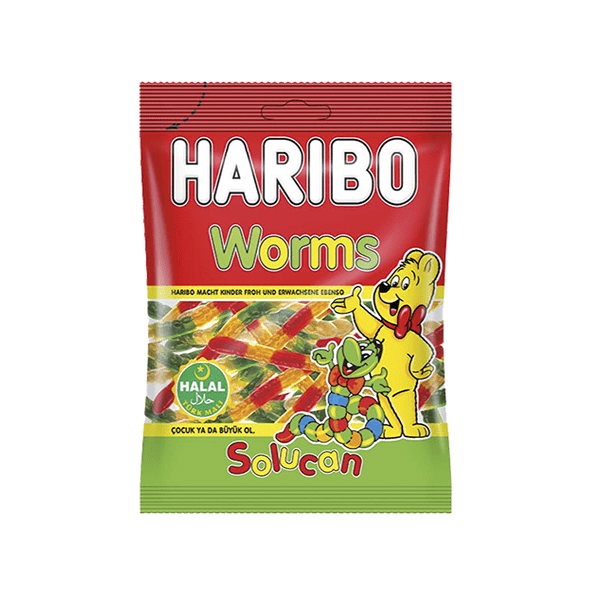 HARIBO WORMS (BROWN) 24X80GM - (V20)