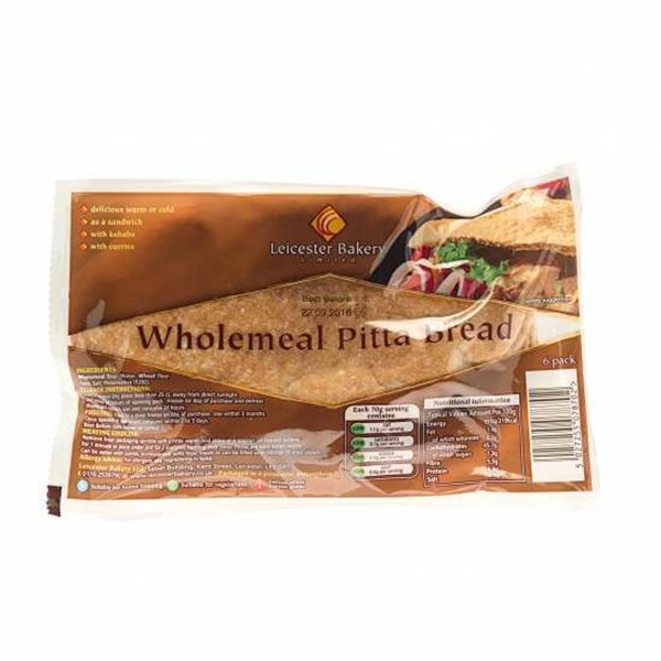 LEICESTER BAKERY BROWN PITTA BOX 15PC