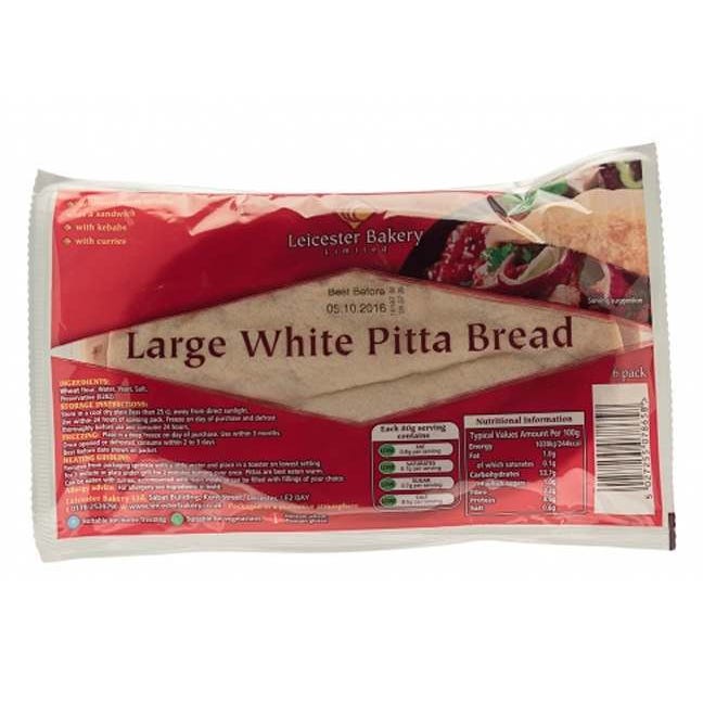 LEICESTER BAKERY WHITE PITTA BOX 15PC
