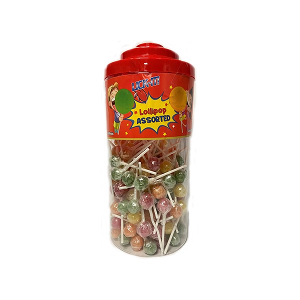 LICK-IT ASSORTED LOLLY JAR 150X7GM- (V20)