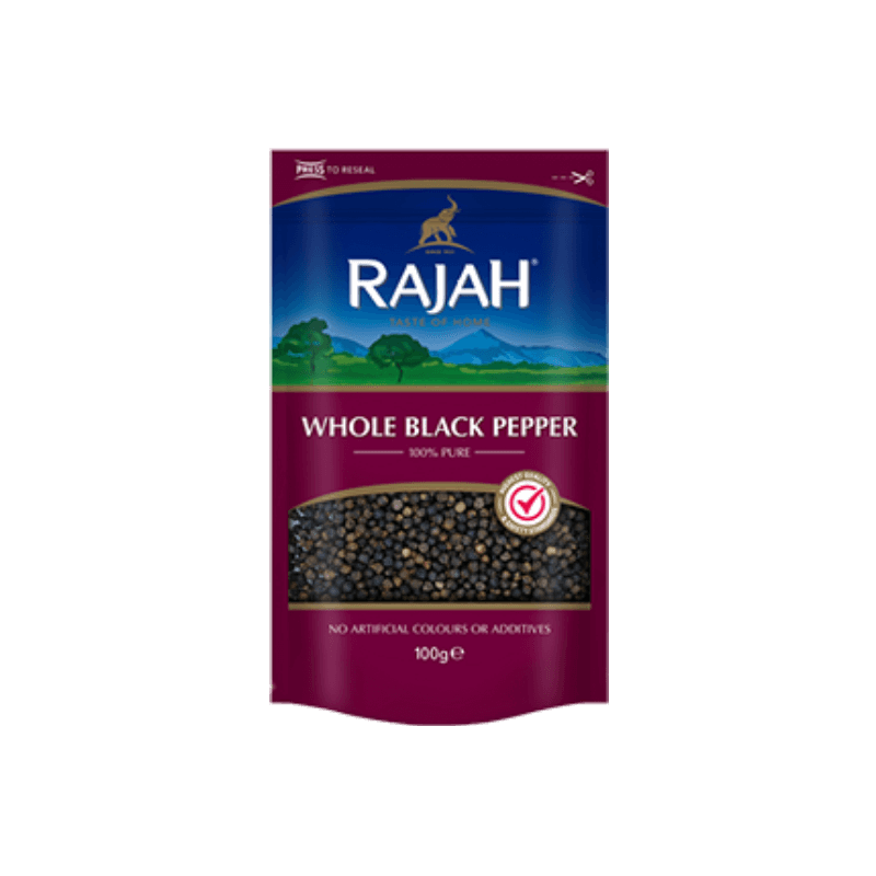 RAJAH WHOLE BLACK PEPPER 10X100GM (DISC)