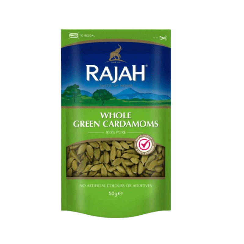 RAJAH WHOLE GREEN CARDAMOM 10X50GM (DISC)