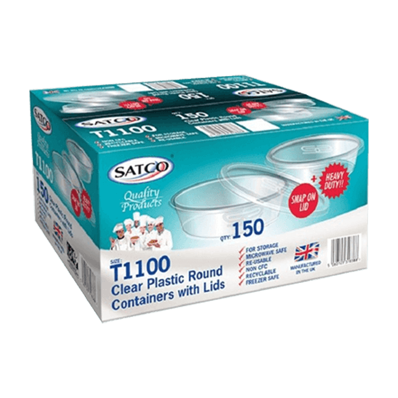 SATCO MICROWAVABLE ROUND CONTAINER & LIDS T1100 - (V20)