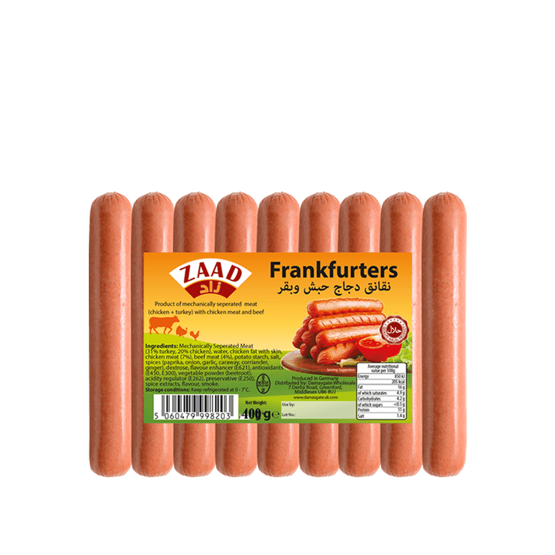 ZAAD BEEF FRANKFURTERS 400GM