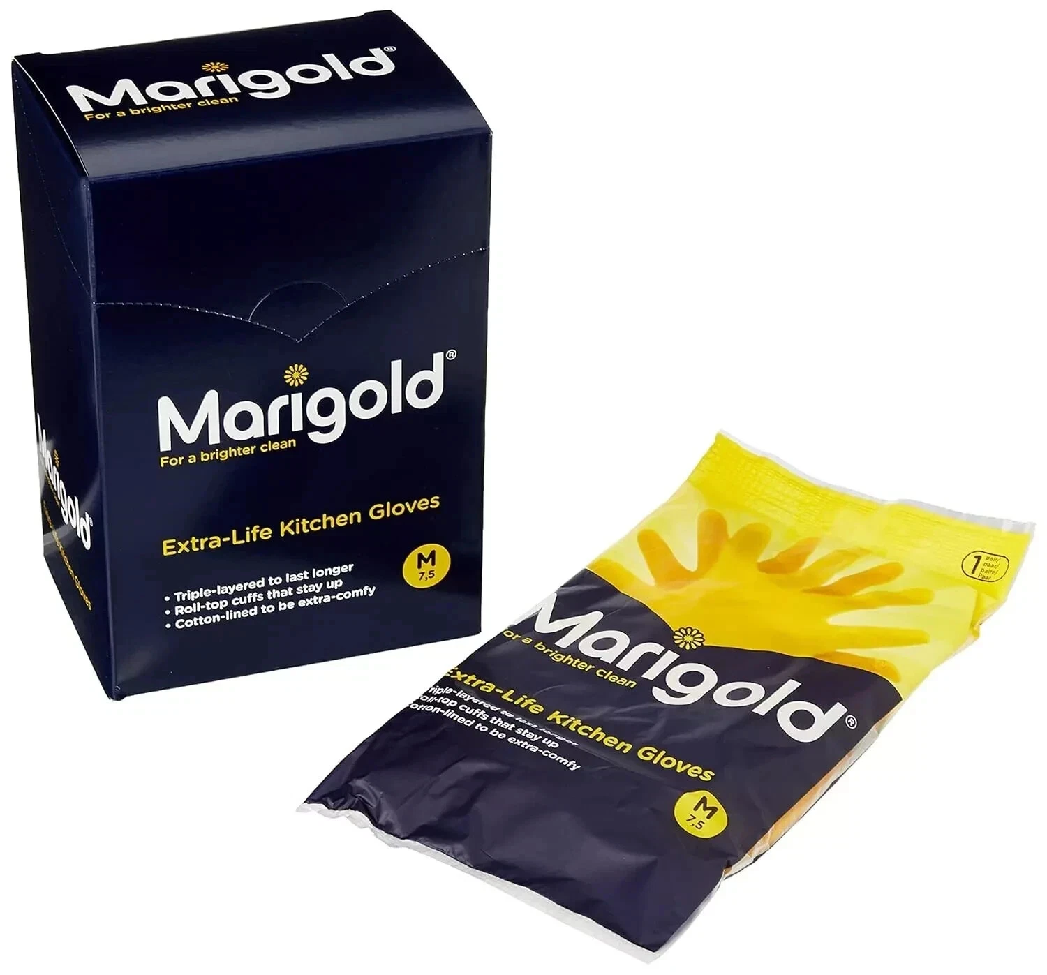 MARIGOLD MEDIUM KITCHEN GLOVES 6 PC - (V20)