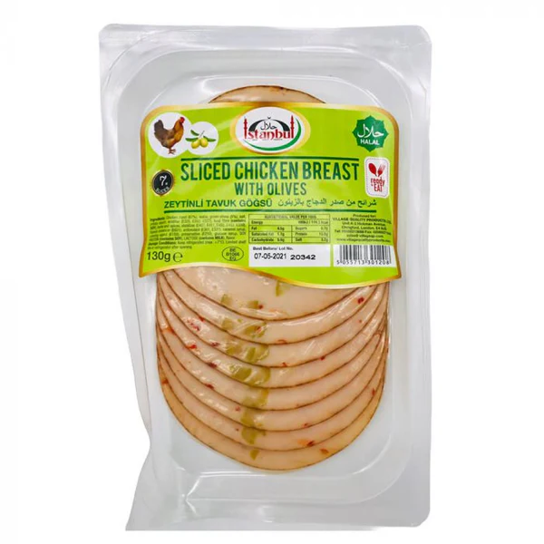 ISTANBUL SLICED CHICKEN BREAST WITH OLIVES 130GM