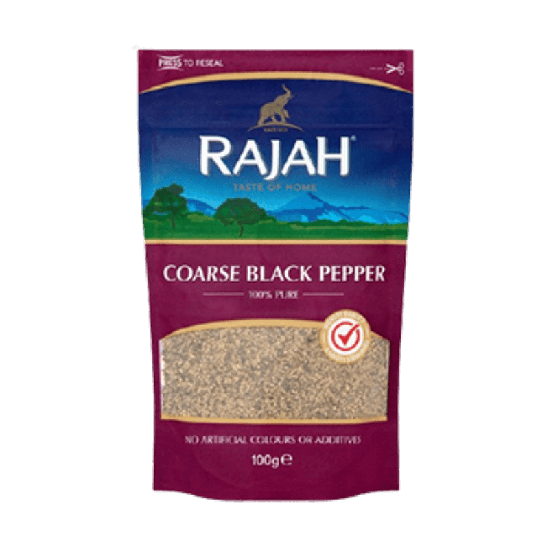 RAJAH COARSE BLACK PEPPER 10X100GM