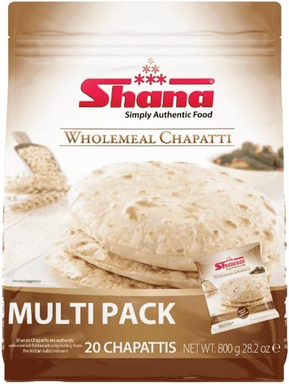 SHANA WHOLEMEAL PLAIN CHAPATI FAMILY PACK 20PC