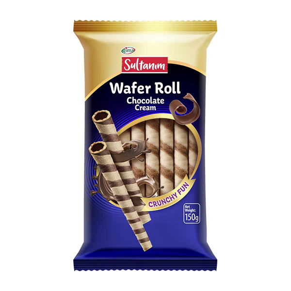 SULTANIM CHOCOLATE CREAM WAFER ROLLS 16X150GM